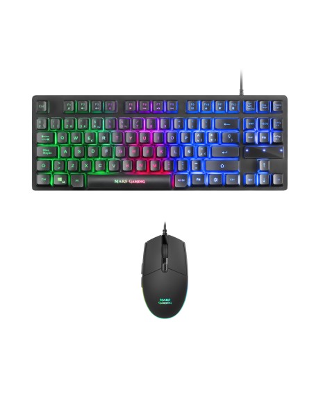 Mars Gaming Combo RGB Teclado y Ratón, Diseño TKL, Layout Español, MCPTKLES, Color Negro