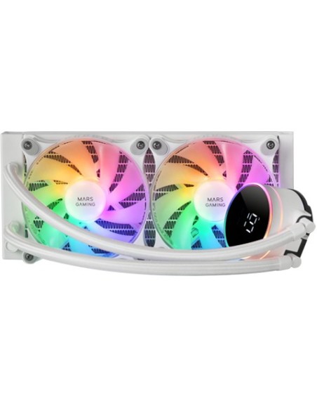 Mars Gaming ML-LCD240, Refrigeración Líquida AIO, TDP 500W, 2x Ventiladores FDB ARGB 120mm, Pantalla LCD con Monitoreo de