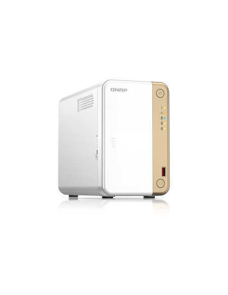 QNAP TS-262 NAS Torre Intel® Celeron® N4505 4 GB 0 TB QNAP QTS Oro, Blanco