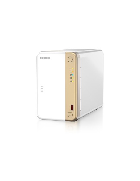 QNAP TS-262 NAS Torre Intel® Celeron® N4505 4 GB 0 TB QNAP QTS Oro, Blanco