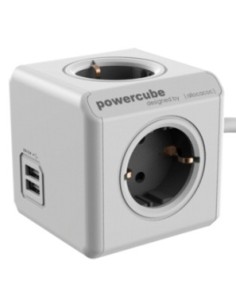 Allocacoc 1406GY DEEUPC base múltiple 1,5 m 4 salidas AC Gris, Blanco