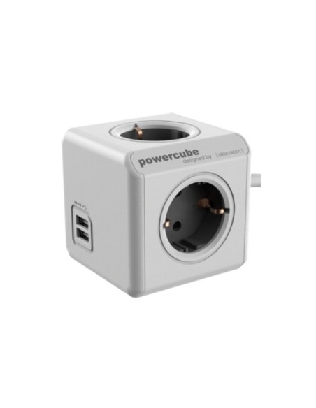 Allocacoc 1406GY DEEUPC base múltiple 1,5 m 4 salidas AC Gris, Blanco