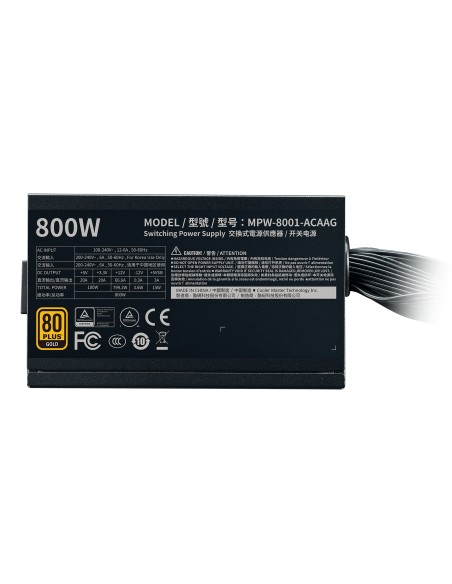 Cooler Master G800 Gold unidad de fuente de alimentación 800 W 24-pin ATX ATX Negro Cooler Master G800 Gold unidad de fuente de alimentación 800 W 24-pin ATX ATX Negro