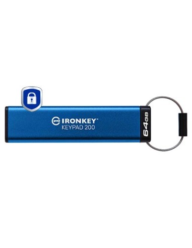 Kingston Technology IronKey Keypad 200 de 64 GB, FIPS 140-3 nivel 3 (pendiente) cifrado AES-256