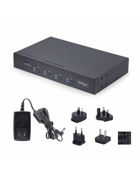 StarTech.com Switch KM USB 4 Puertos con Conmutación por Ratón - Conmutador KM USB 3.0 de Teclado y Ratón para 4 Ordenadores - StarTech.com Switch KM USB 4 Puertos con Conmutación por Ratón - Conmutador KM USB 3.0 de Teclado y Ratón para 4 Ordenadores -
