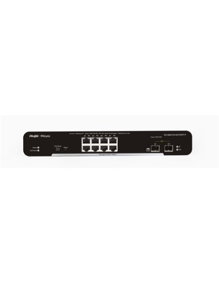 Ruijie Networks RG-NBS3100-8GT2SFP-P switch Gestionado L2 Gigabit Ethernet (10 100 1000) Energía sobre Ethernet (PoE) Negro Ruijie Networks RG-NBS3100-8GT2SFP-P switch Gestionado L2 Gigabit Ethernet (10 100 1000) Energía sobre Ethernet (PoE) Negro
