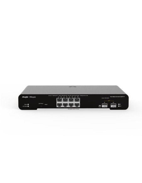 Ruijie Networks RG-NBS3100-8GT2SFP-P switch Gestionado L2 Gigabit Ethernet (10 100 1000) Energía sobre Ethernet (PoE) Negro Ruijie Networks RG-NBS3100-8GT2SFP-P switch Gestionado L2 Gigabit Ethernet (10 100 1000) Energía sobre Ethernet (PoE) Negro