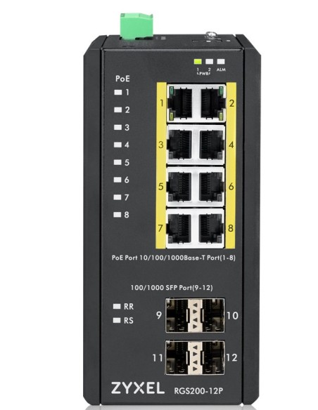 Zyxel RGS200-12P Gestionado L2 Gigabit Ethernet (10 100 1000) Energía sobre Ethernet (PoE) Negro Zyxel RGS200-12P Gestionado L2 Gigabit Ethernet (10 100 1000) Energía sobre Ethernet (PoE) Negro