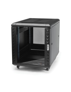 StarTech.com Armario Rack para Servidores 12U 19" 4 Columnas - Rack de Servidores con Cerradura y Seguro - Rack con Ruedas y 2