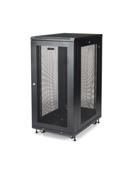StarTech.com Armario Rack para Servidores 24U 19" 4 Columnas - Rack de Servidores con Cerradura y Seguro - Rack con Ruedas y StarTech.com Armario Rack para Servidores 24U 19" 4 Columnas - Rack de Servidores con Cerradura y Seguro - Rack con Ruedas y