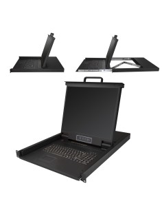 StarTech.com Consola KVM de 8 puertos para Montaje en Rack - Teclado QWERTY - con Cables de 1,8m - Conmutador KVM con Monitor 2