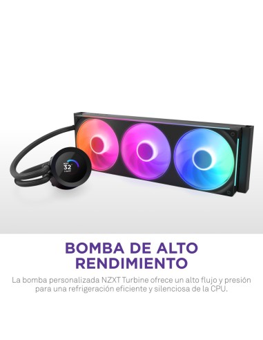 NZXT Kraken Plus 360 RGB Procesador Sistema de refrigeración líquida todo en uno Negro 1 pieza(s)