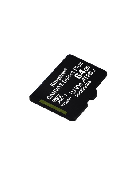 Kingston Technology Canvas Select Tarjeta micSDHC Plus 100R A1 C10 de 64 GB + ADP Kingston Technology Canvas Select Tarjeta micSDHC Plus 100R A1 C10 de 64 GB + ADP