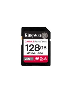 Kingston Technology 128GB Canvas React Plus SDXC UHS-II 280R 100W U3 V60 for Full HD 4K