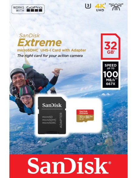 SanDisk Extreme 32 GB MicroSDHC UHS-I Clase 10 SanDisk Extreme 32 GB MicroSDHC UHS-I Clase 10