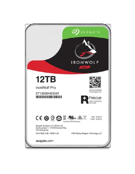 Seagate IronWolf Pro ST12000NT001 disco duro interno 12 TB 7200 RPM 256 MB 3.5" Serial ATA III Seagate IronWolf Pro ST12000NT001 disco duro interno 12 TB 7200 RPM 256 MB 3.5" Serial ATA III