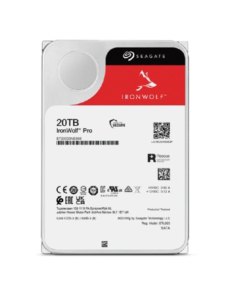 Seagate IronWolf Pro ST20000NT001 disco duro interno 20 TB 7200 RPM 256 MB 3.5" Seagate IronWolf Pro ST20000NT001 disco duro interno 20 TB 7200 RPM 256 MB 3.5"