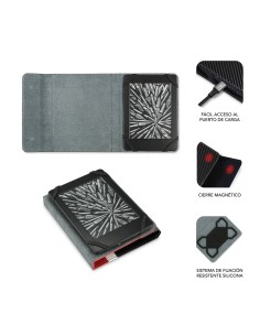 SUBBLIM Funda Libro Electrónico Clever Ebook Case 6" Red 2