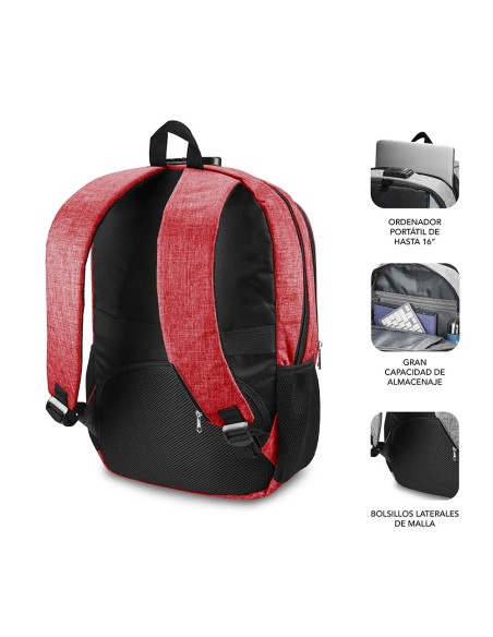 SUBBLIM Mochila para Portátil Urban Lock Backpack 16" Red SUBBLIM Mochila para Portátil Urban Lock Backpack 16" Red