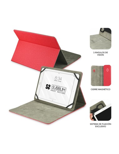 SUBBLIM Funda Tablet Clever Stand Tablet Case 10,1" Red
