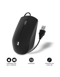 SUBBLIM Ratón Business Silencioso con cable USB 1200 DPI 2