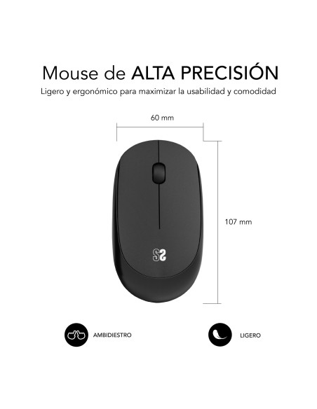 SUBBLIM Alfombrilla con Ratón Harmony Pack Mousepad XL + Wireless Mouse Black SUBBLIM Alfombrilla con Ratón Harmony Pack Mousepad XL + Wireless Mouse Black