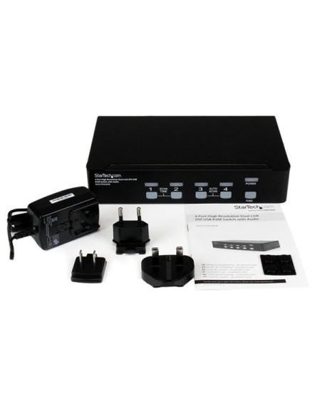 StarTech.com Conmutador Switch KVM de 4 Puertos de Vídeo DVI con Doble Enlace - Audio USB 2.0 StarTech.com Conmutador Switch KVM de 4 Puertos de Vídeo DVI con Doble Enlace - Audio USB 2.0
