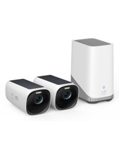 Eufy Kit de 2 cámaras eufyCam 3 de Security, cámara de seguridad 4K con panel solar integrado, IA de reconocimiento facial,