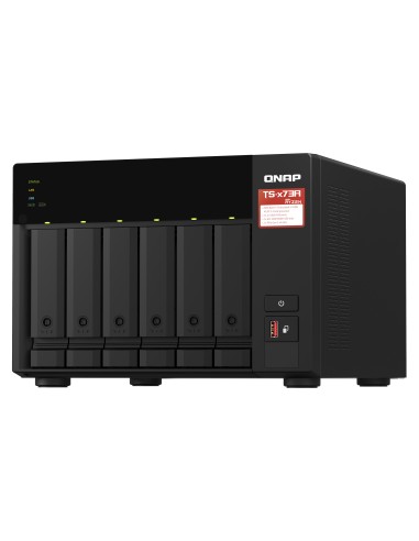 QNAP TS-673A NAS Torre Ryzen Embedded V1500B 8 GB DDR4 0 TB QNAP Turbo System Negro