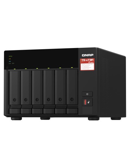 QNAP TS-673A NAS Torre Ryzen Embedded V1500B 8 GB DDR4 0 TB QNAP Turbo System Negro