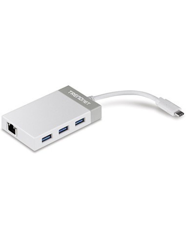 Trendnet TUC-ETGH3 base para portátil y replicador de puertos USB 3.2 Gen 1 (3.1 Gen 1) Type-C Gris, Blanco
