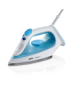 Braun TexStyle 1 SI1050BL Plancha a vapor Suela de cerámica 2000 W Azul, Blanco