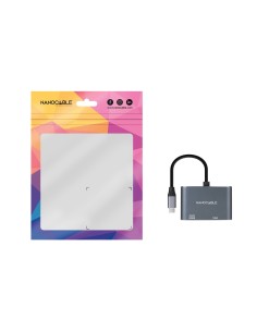 Nanocable Conversor USB-C a HDMI VGA 15 cm, Gris 2