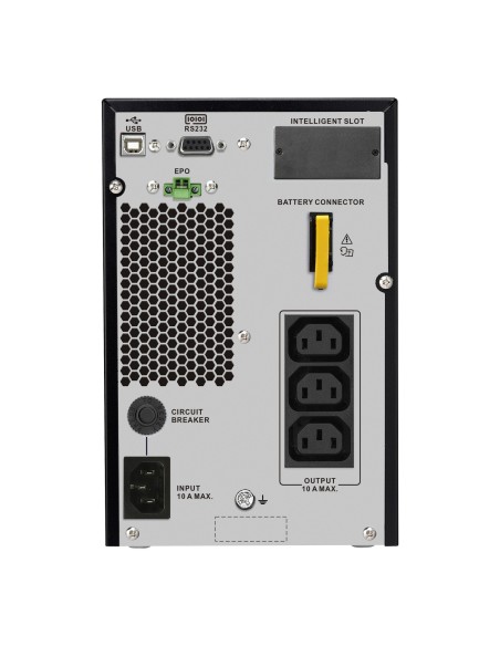 APC SRV1KI-E sistema de alimentación ininterrumpida (UPS) Doble conversión (en línea) 1 kVA 900 W 3 salidas AC APC SRV1KI-E sistema de alimentación ininterrumpida (UPS) Doble conversión (en línea) 1 kVA 900 W 3 salidas AC