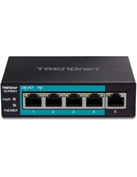 Trendnet TE-FP051 switch No administrado Fast Ethernet (10 100) Energía sobre Ethernet (PoE) Negro Trendnet TE-FP051 switch No administrado Fast Ethernet (10 100) Energía sobre Ethernet (PoE) Negro