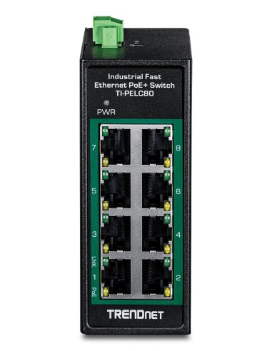 Trendnet TI-PELC80 switch No administrado Fast Ethernet (10 100) Energía sobre Ethernet (PoE) Negro