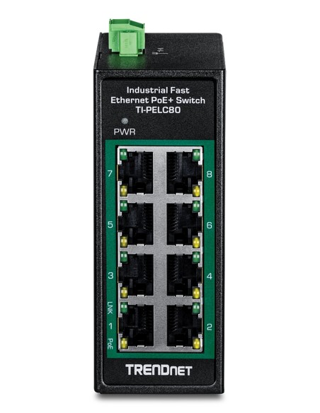 Trendnet TI-PELC80 switch No administrado Fast Ethernet (10 100) Energía sobre Ethernet (PoE) Negro Trendnet TI-PELC80 switch No administrado Fast Ethernet (10 100) Energía sobre Ethernet (PoE) Negro