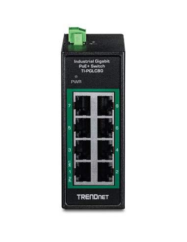 Trendnet TI-PGLC80 switch No administrado Gigabit Ethernet (10 100 1000) Energía sobre Ethernet (PoE) Negro