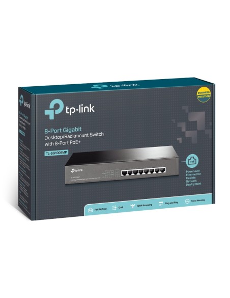 TP-Link TL-SG1008MP switch No administrado Gigabit Ethernet (10 100 1000) Energía sobre Ethernet (PoE) Negro TP-Link TL-SG1008MP switch No administrado Gigabit Ethernet (10 100 1000) Energía sobre Ethernet (PoE) Negro