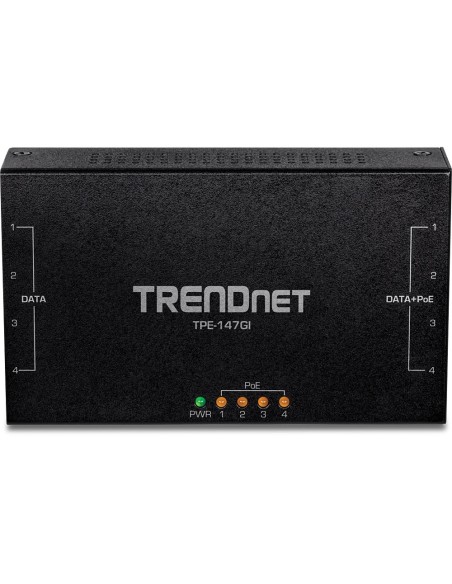 Trendnet TPE-147GI adaptador e inyector de PoE Gigabit Ethernet Trendnet TPE-147GI adaptador e inyector de PoE Gigabit Ethernet