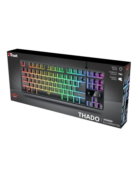 Trust GXT 833 Thado teclado Juego USB Español Negro, Plata Trust GXT 833 Thado teclado Juego USB Español Negro, Plata
