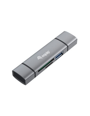 Equip 245460 lector de tarjeta USB 3.2 Gen 1 (3.1 Gen 1) Type-A Type-C Gris