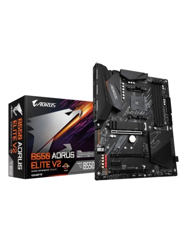 GIGABYTE B550 AORUS ELITE V2 Placa base - Procesadores AMD Ryzen 5000, VRM de 12+2 fases, hasta 4733 MHz DDR4, 1xPCIe 4.0 +
