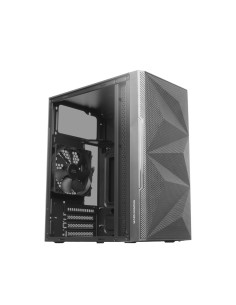 Mars Gaming MC-1500, Caja Compacta MicroATX, Ventana Lateral Cristal Templado, Diseño Frontal Total-Mesh Geométrico, 1x