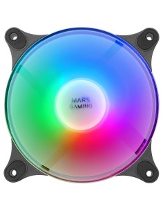 Mars Gaming MFDUO, Kit 2 Ventiladores FRGB Rainbow 360°, Ultra-silencioso, Doble Conexión 3PIN + 4PIN, Negro 2