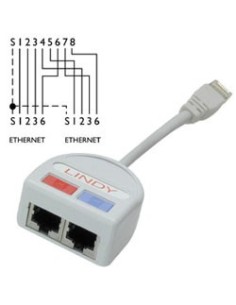 Lindy UTP Port Doubler cable de red Gris