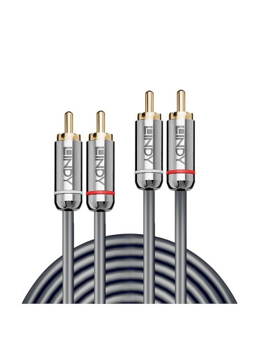 Lindy 35345 cable de audio 1 m 2 x RCA Antracita