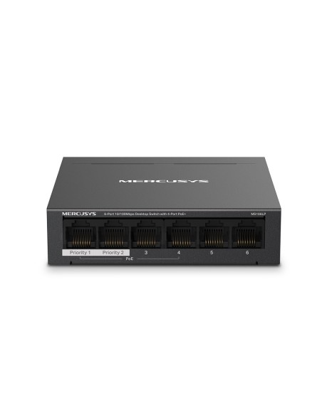 Mercusys MS106LP switch Gestionado Fast Ethernet (10 100) Energía sobre Ethernet (PoE) Negro Mercusys MS106LP switch Gestionado Fast Ethernet (10 100) Energía sobre Ethernet (PoE) Negro