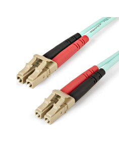 StarTech.com Cable de 1m de Fibra Óptica Multimodo LC UPC a LC UPC OM4 - 50 125µm - Fibra LOMMF VCSEL - Redes de 100G - Cable