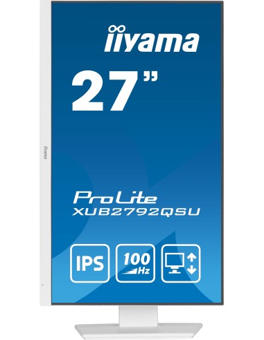 iiyama ProLite XUB2792QSU-W6 pantalla para PC 68,6 cm (27") 2560 x 1440 Pixeles Quad HD LED Blanco